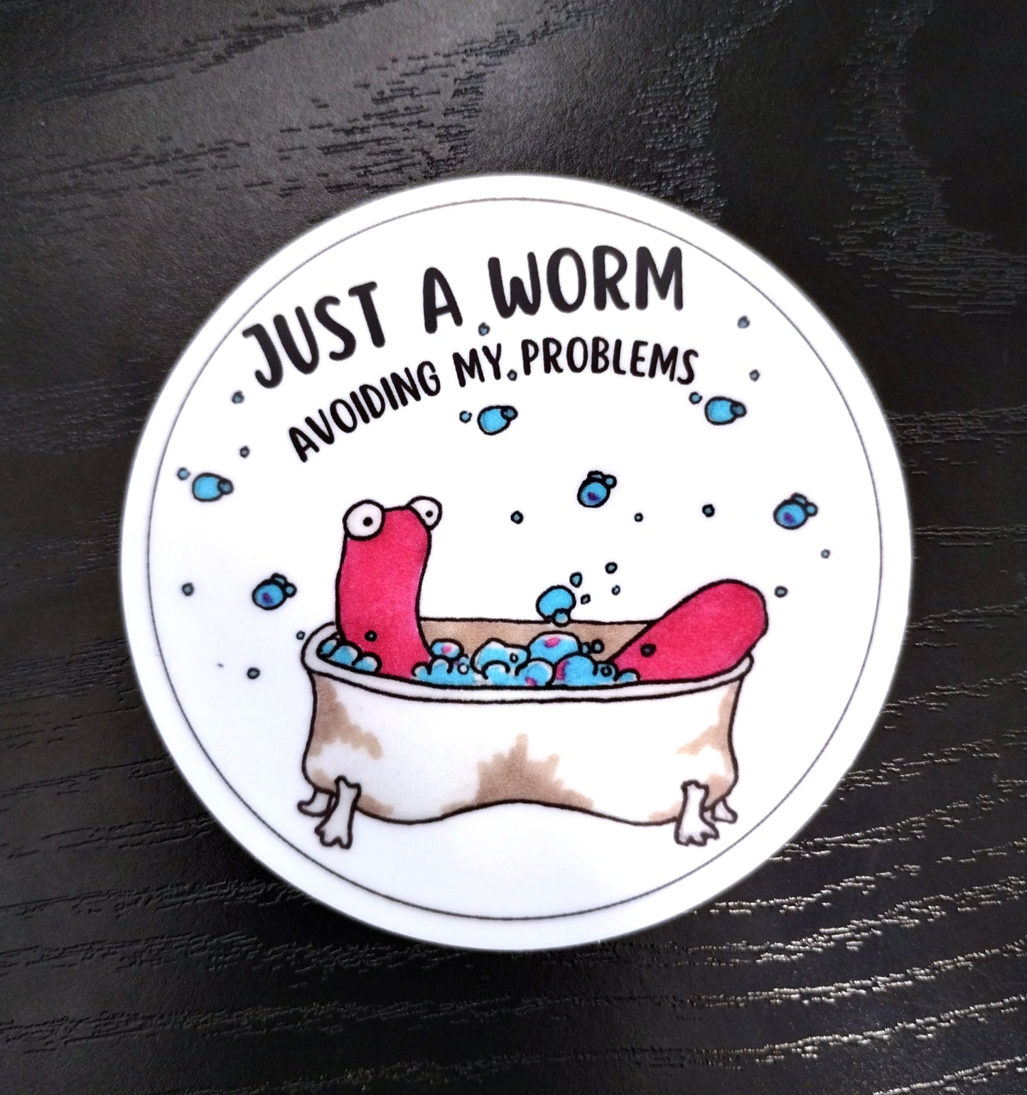 Emotional Support Worm Sticker -Bath Time
