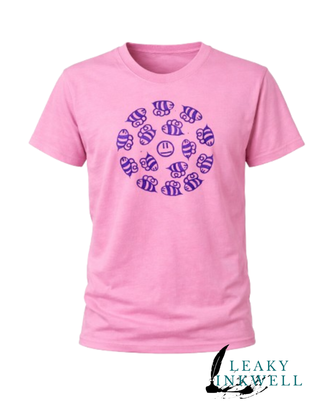 Hand Printed T-Shirt - Pink BeeZ :(