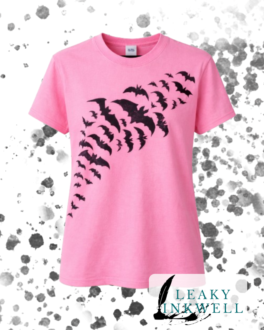 Hand Printed T-Shirt -Pink Bats