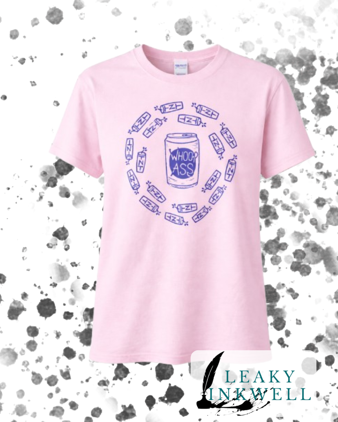 Hand Printed T-Shirt -Pink Whoop Ass & TNT