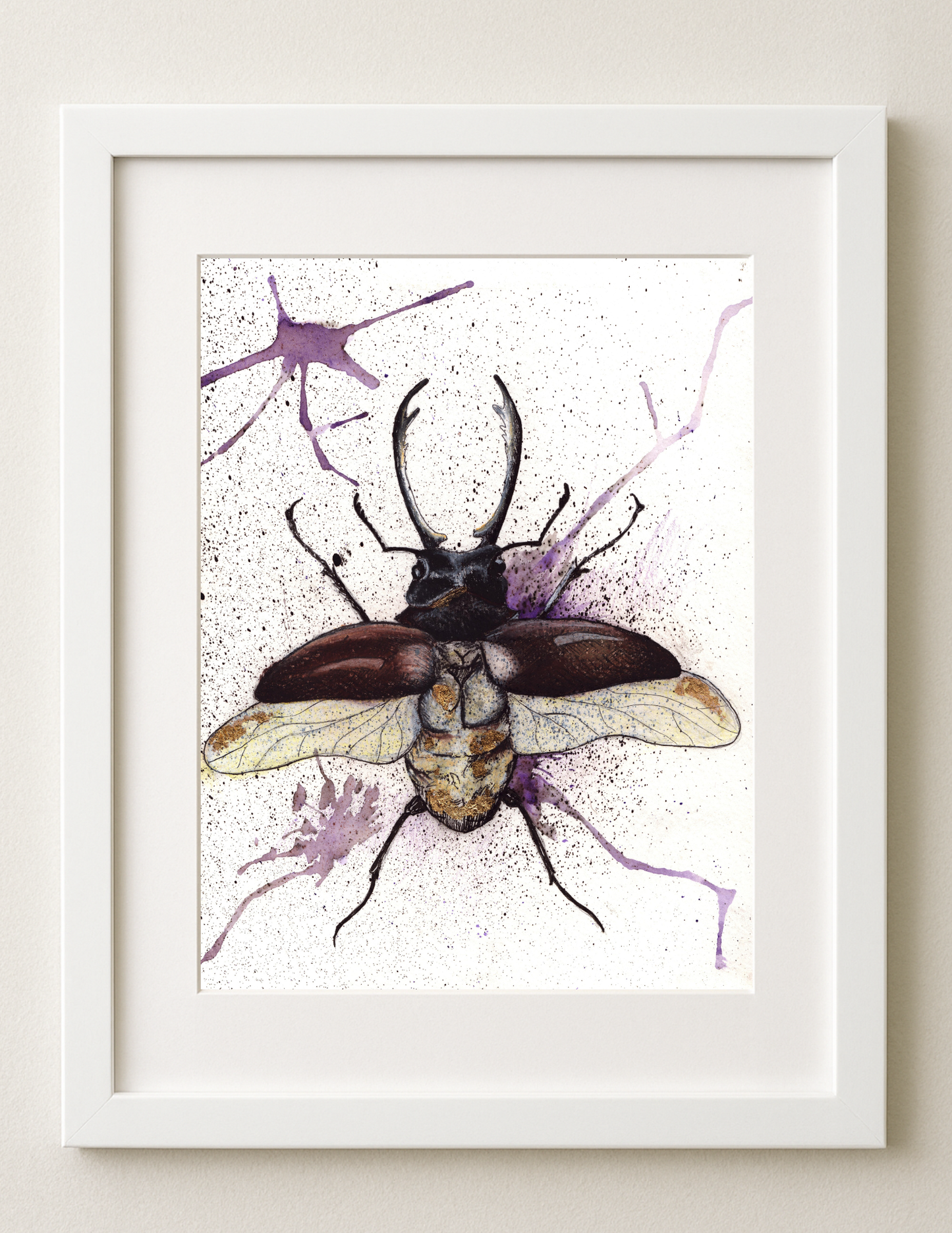 Beetle Splatter Art Print