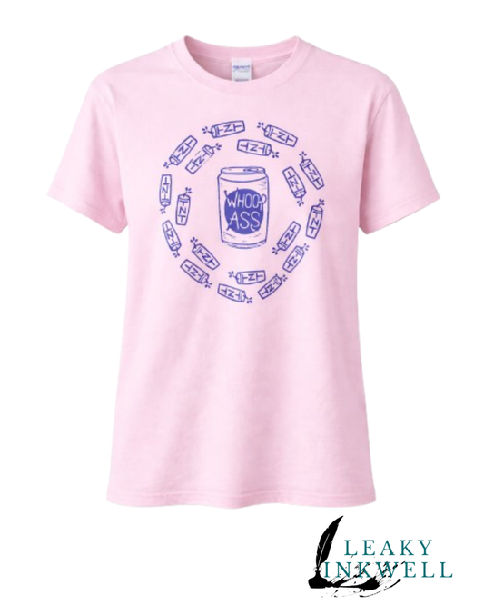 Hand Printed T-Shirt -Pink Whoop Ass & TNT
