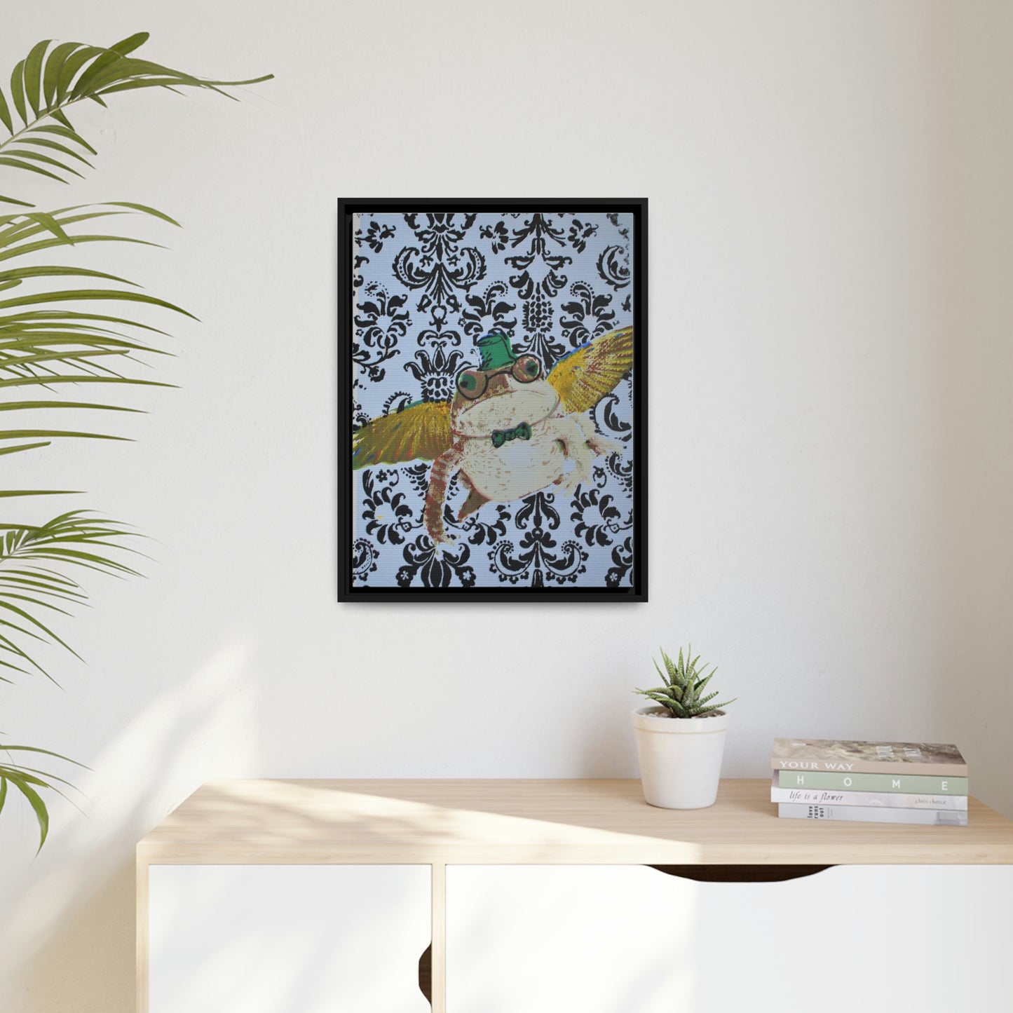 Mr. Toad Print Matte Canvas, Black Frame