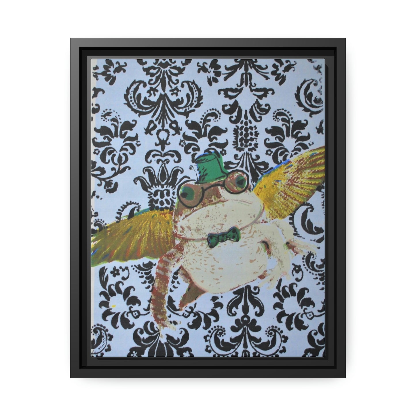 Mr. Toad Print Matte Canvas, Black Frame