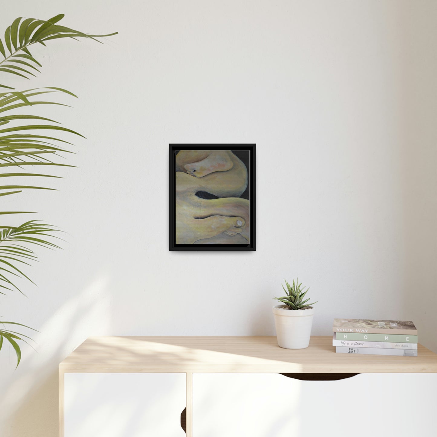 Folding In Print Matte Canvas, Black Frame