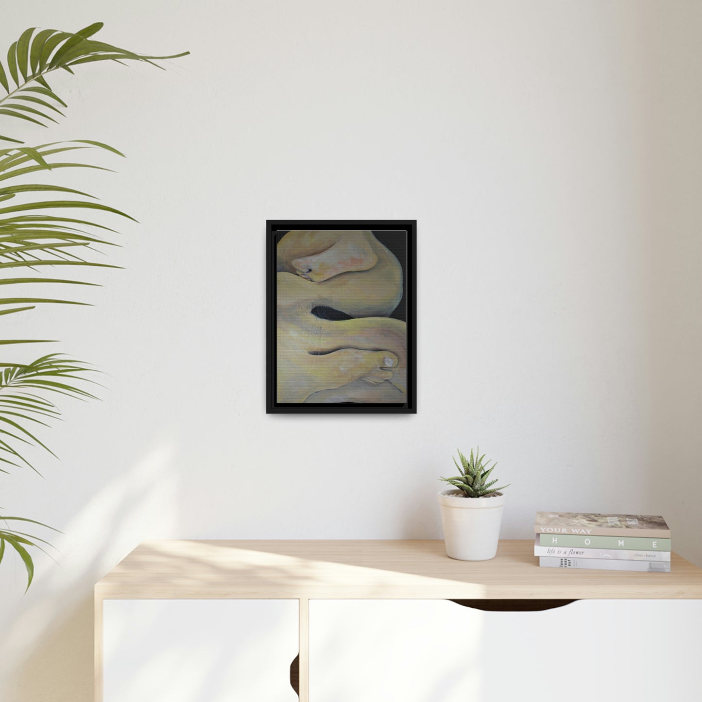 Folding In Print Matte Canvas, Black Frame