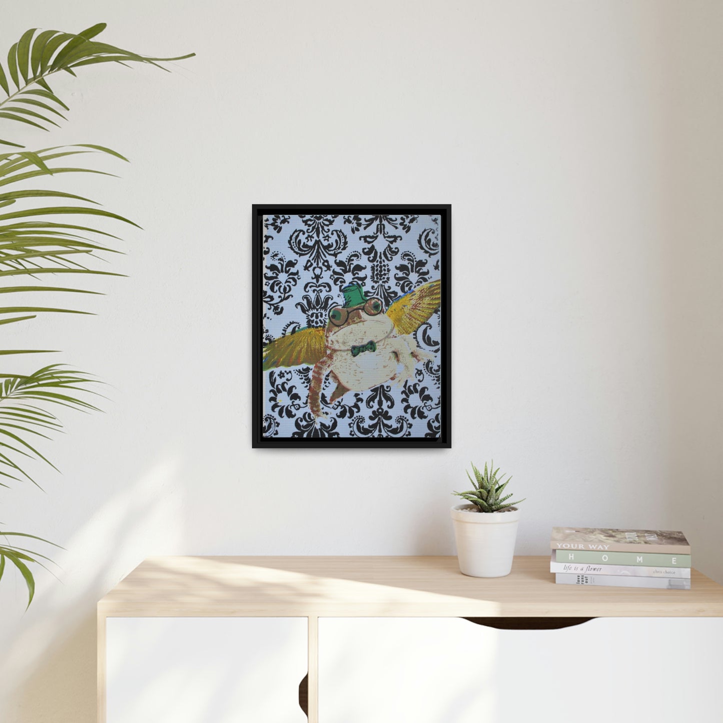 Mr. Toad Print Matte Canvas, Black Frame